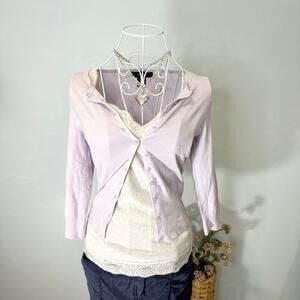 Gorgeous vintage y2k express lilac purple tight cardigan